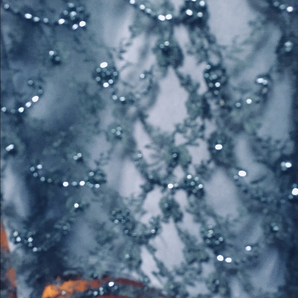 SHELLY SEGAL Satin, lace beaded cropped dress pants  violet/ black EUC - Picture 5 of 5